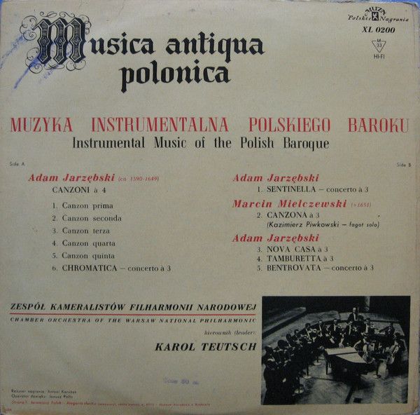 Платівка Adam Jarzebski – Instrumental Music Of The Polish Baroque | Адам Яжебський
