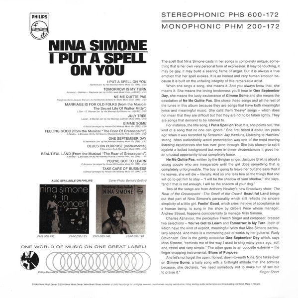 Платівка Nina Simone – I Put A Spell On You|Ніна Сімоне-Я вас зачарував