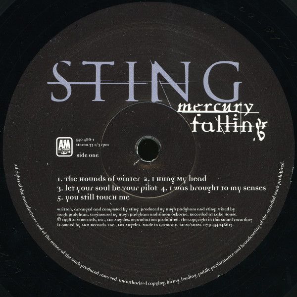 Платівка Sting - Mercury Falling|Стінг-Падіння Меркурія