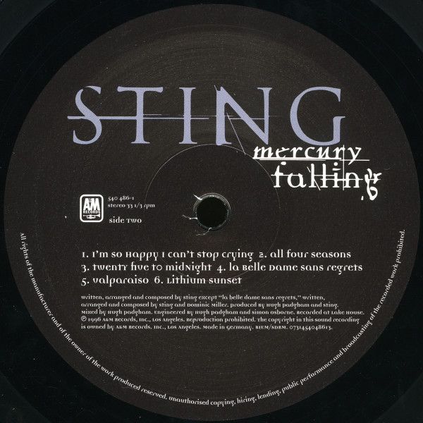 Платівка Sting - Mercury Falling|Стінг-Падіння Меркурія