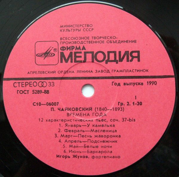 Платівка Igor Zhukov – Tchaikovsky: The Months | Ігор Жуков