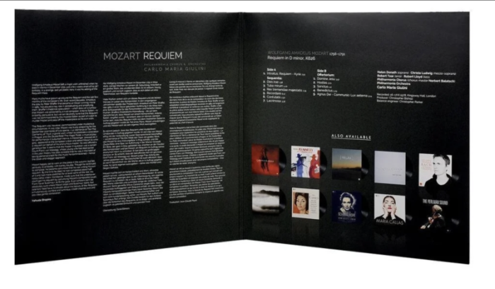 Wolfgang Amadeus Mozart , Carlo Maria Giulini, Philharmonia Orchestra And Chorus – Requiem In D Minor, K626 (LP, Remastered, Gatefold cover, Vinyl)