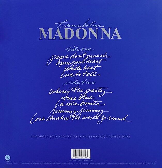 Madonna – True Blue (LP, Album, Reissue, 180 gram, Vinyl)