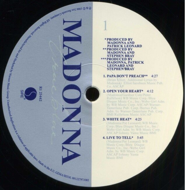 Madonna – True Blue (LP, Album, Reissue, 180 gram, Vinyl)