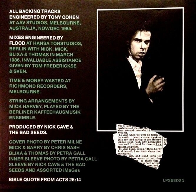 Платівка Nick Cave & The Bad Seeds – Kicking Against The Pricks|Нік Кейв і Bad Seeds-Удари ногами проти уколів