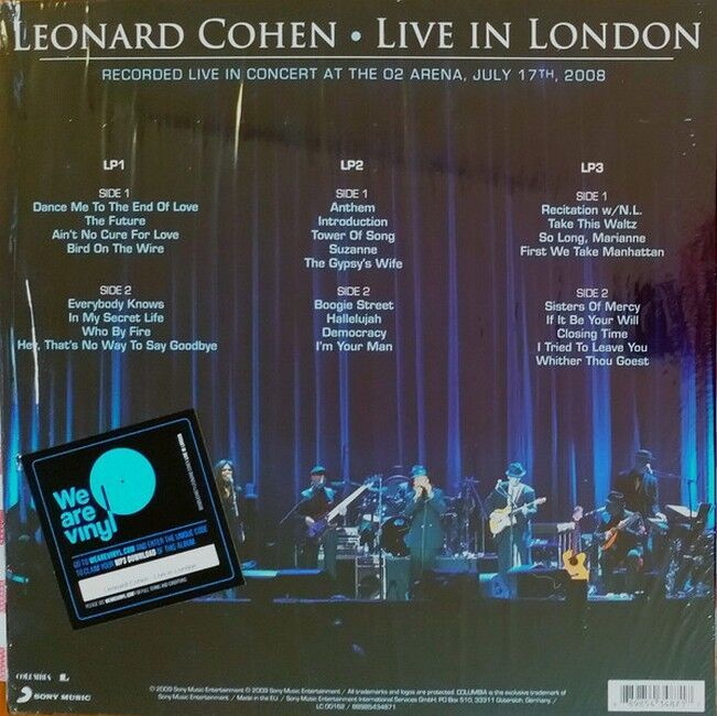 Leonard Cohen – Live In London (3LP, Album, 180 gram, Vinyl)