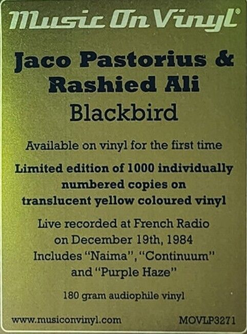 Платівка Jaco Pastorius & Rashied Ali – Blackbird|Жако Пасторіус та Рашид Алі-Дрізд