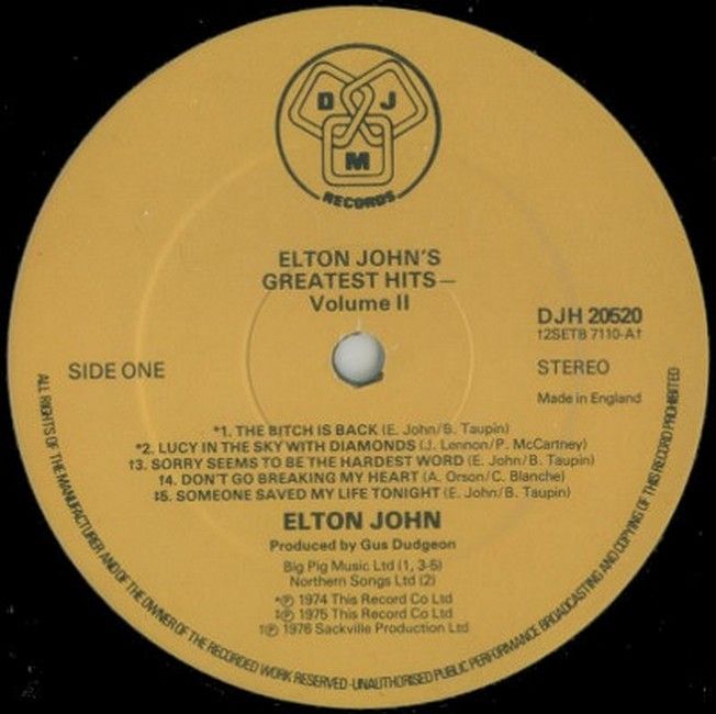 Платівка Elton John – Elton John's Greatest Hits Volume II|Елтон Джон-Найбільші хіти, том II