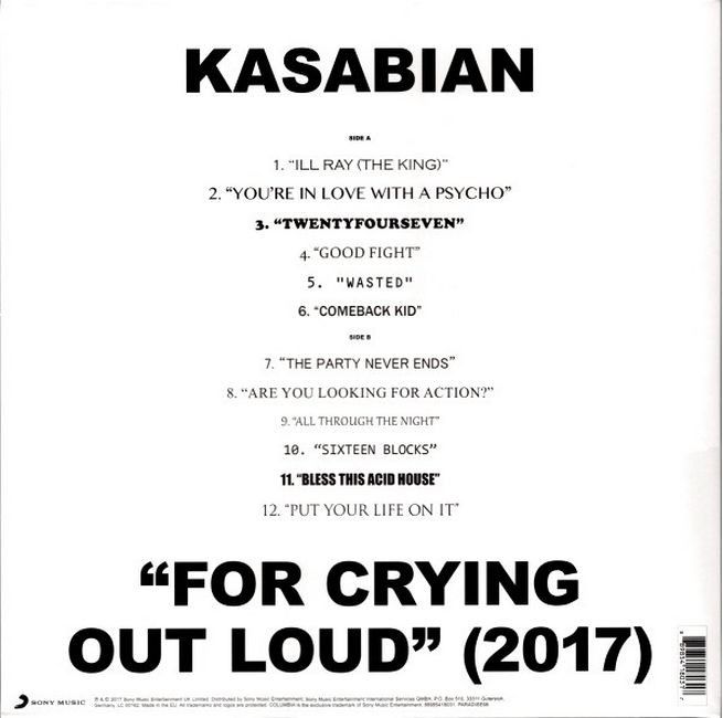 Платівка Kasabian – For Crying Out Loud(2017)|Касабіан-Задля того, щоб кричати вголос(1xLP+1xCD)