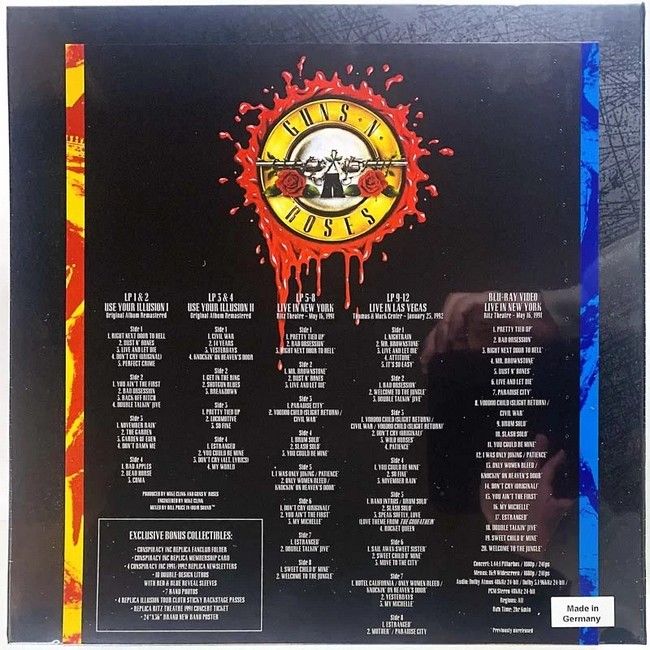 Guns N' Roses – Use Your Illusion I & II (Box-Set, 12LP, Blu-Ray, Compilation, Stereo, Vinyl)