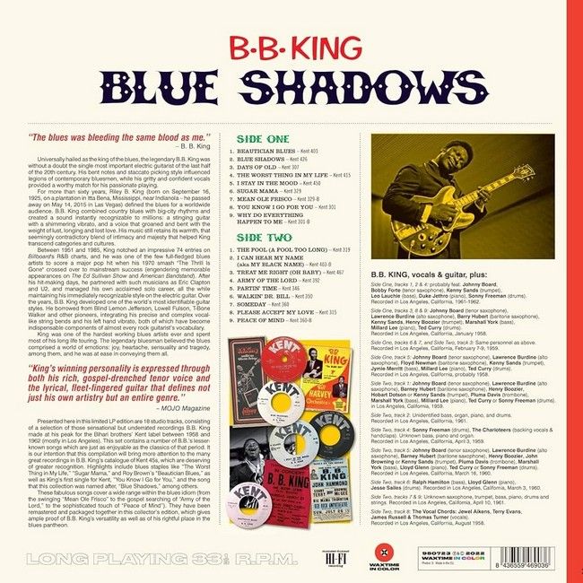 B.B. King – Blue Shadows - Underrated KENT Recordings, 1958-1962 (LP, Limited Edition, Reissue, Red Vinyl)