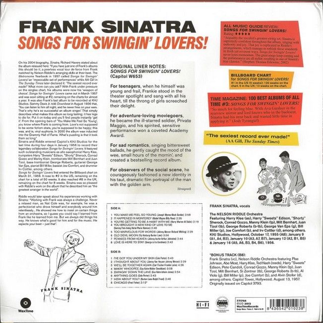 Frank Sinatra – Songs For Swingin' Lovers! (LP, Limited Edition, Reissue, Vinyl)