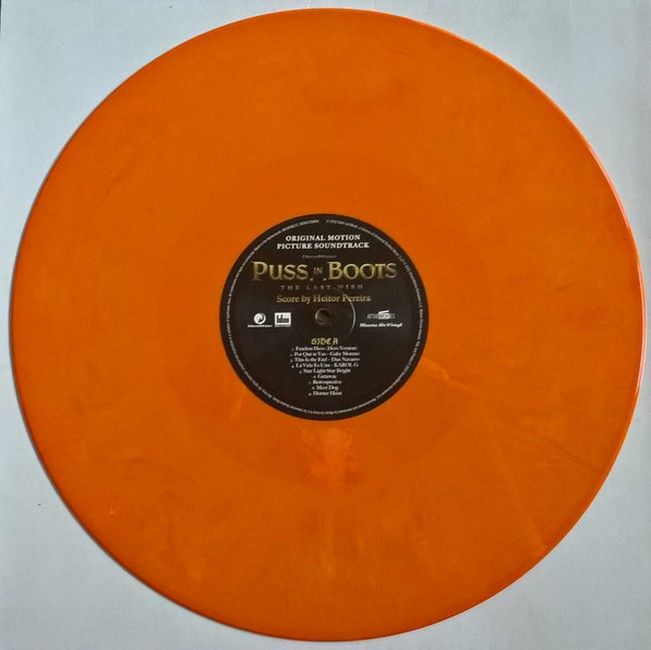 Heitor Pereira – Puss In Boots: The Last Wish (Original Motion Picture Soundtrack) (LP, Album, Limited Edition, Orange "Puss" Marbled Vinyl)