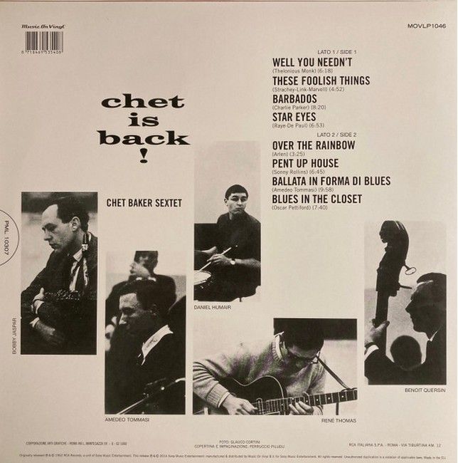 Chet Baker Sextet – Chet Is Back! (LP, Album, Reissue, 180g, Vinyl)