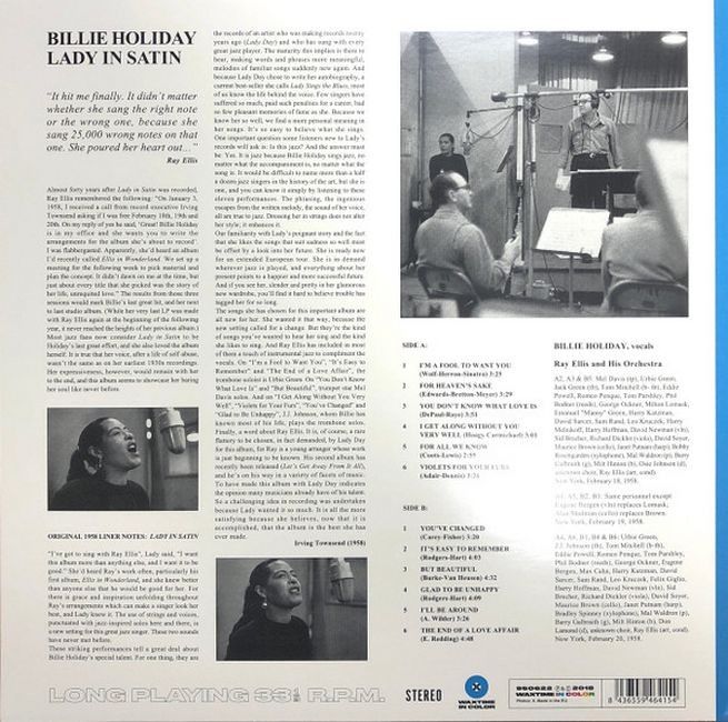 Billie Holiday – Lady In Satin (LP, Album, Limited Edition, Blue Vinyl)