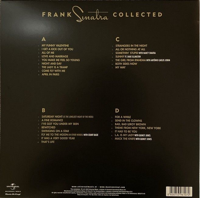 Frank Sinatra – Collected (2LP, Compilation, Limited Edition, Numbered, Reissue, Repress, Blue Translucent)