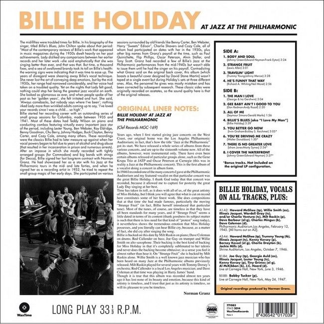 Billie Holiday – At Jazz At The Philharmonic (Vinyl)
