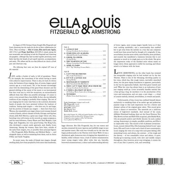 Ella Fitzgerald & Louis Armstrong – Ella And Louis (LP, Album, Reissue, Mono, 180g Gatefold, Vinyl)