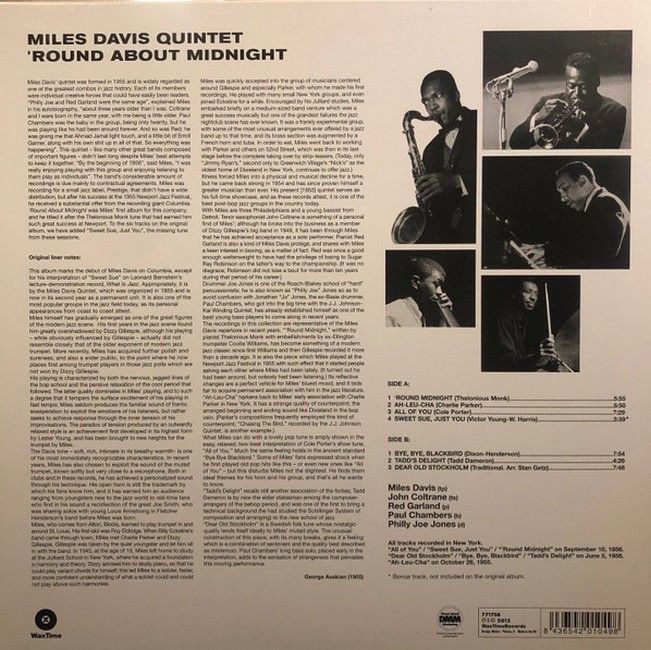 Платівка Miles Davis – 'Round About Midnight|Майлз Девіс-Приблизно опівночі