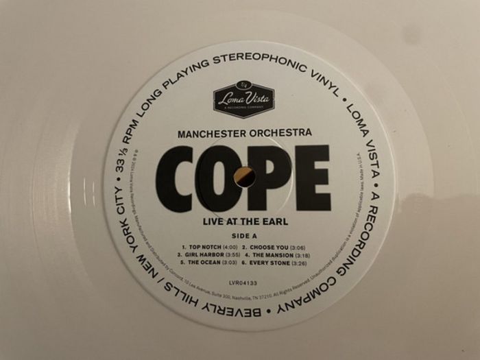 Manchester Orchestra – Cope (Live At The Earl) (LP, Limited Edition, Opaque Bone Vinyl)