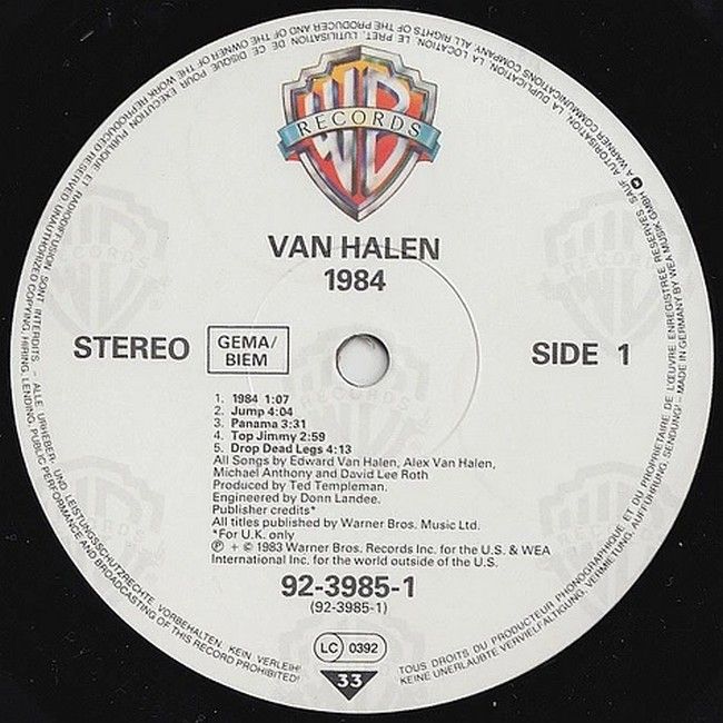 Платівка Van Halen – 1984|Ван Хален-1984 рік