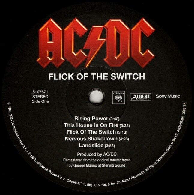 Платівка AC/DC – Flick Of The Switch|ЕЙСІ ДІСІ-Клацніть перемикач