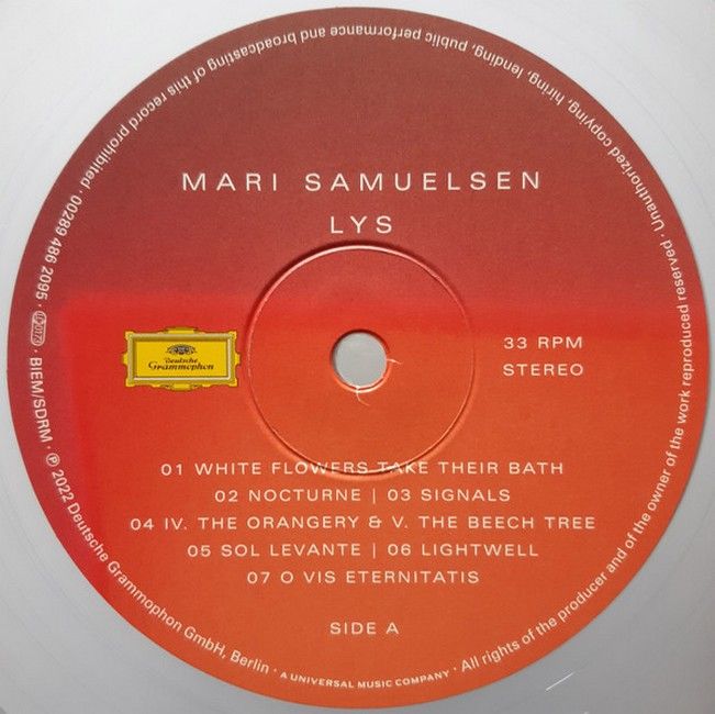 Mari Samuelsen – Lys (LP, Album, Stereo, Clear Vinyl)