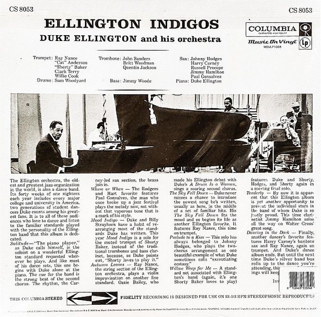 Duke Ellington And His Orchestra – Ellington Indigos (LP, Album, Reissue, Remastered, Stereo, 180 Grams, Vinyl)
