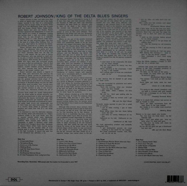 Robert Johnson - King Of The Delta Blues Vol. 1&2 (2LP, Compilation, Reissue, 180 Gram, Gatefold)
