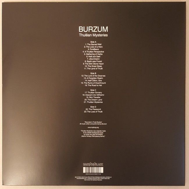 Burzum – Thulean Mysteries (Vinyl, LP, Album, Limited Edition, Clear)