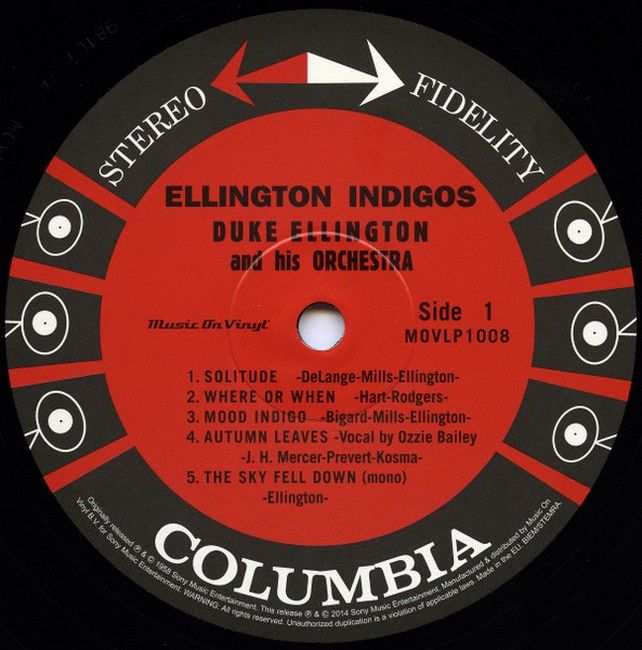 Duke Ellington And His Orchestra – Ellington Indigos (LP, Album, Reissue, Remastered, Stereo, 180 Grams, Vinyl)