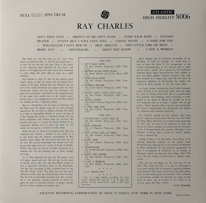 Ray Charles – Ray Charles (LP, Album, Crystal Clear Vinyl)