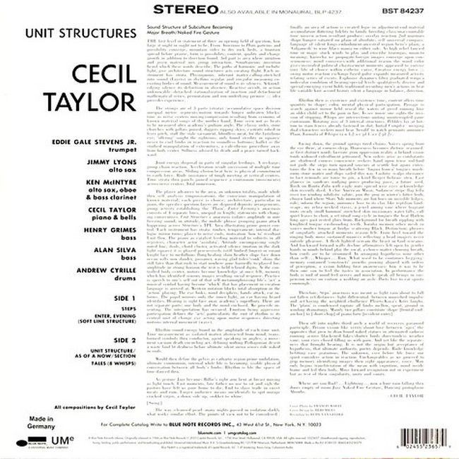 Платівка Cecil Taylor – Unit Structures|Сесіл Тейлор-Конструкції одиниць
