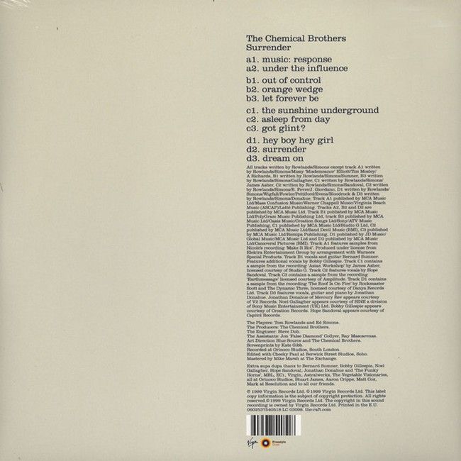 The Chemical Brothers – Surrender (2LP, Album, Reissue, 180 Gram, Vinyl)