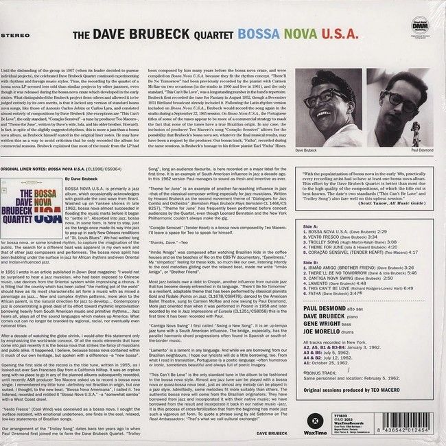 The Dave Brubeck Quartet – Bossa Nova U.S.A. (LP, Album, Limited Edition, 180g, Vinyl)