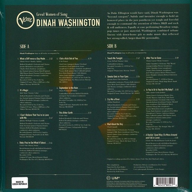 Dinah Washington – Great Women of Song (LP, Compilation, Vinyl)