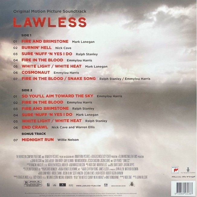 Платівка Nick Cave & Warren Ellis – Present: Lawless - Original Motion Picture Soundtrack|Нік Кейв і Уоррен Елліс – Присутні: Лоулесс – оригінальний саундтрек до фільму