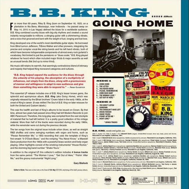 Платівка  B.B. King – Going Home|Б. Б. Кінг-Йду додому