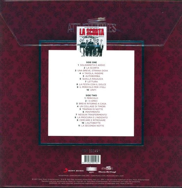 Ennio Morricone – La Scorta (Colonna Sonora Originale) (LP, Album, Limited Edition, 180g, Numbered, Clear Vinyl)
