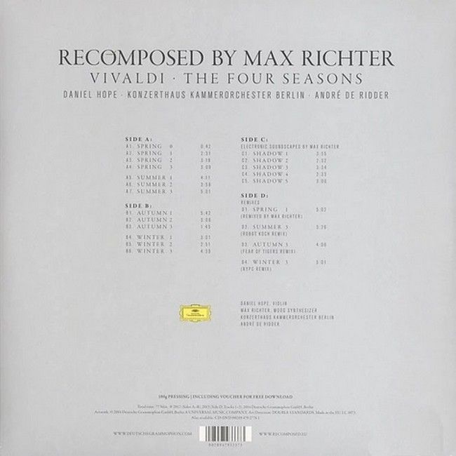Max Richter – Recomposed By Max Richter: Vivaldi The Four Seasons|Макс Ріхтер – Рекомпозиція Макса Ріхтера: Вівальді Пори року(2xLP,Red, Turquoise Transparent))