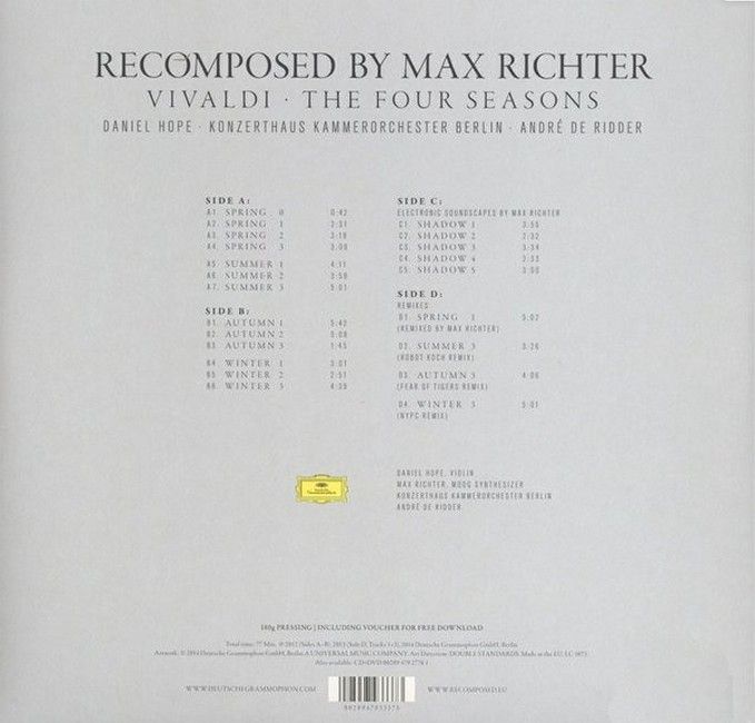 Max Richter – Recomposed By Max Richter: Vivaldi  The Four Seasons (2LP, Album, Reissue, Gatefold, Vinyl)