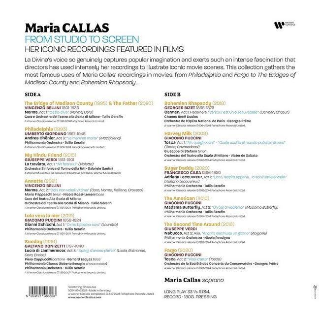 Maria Callas – From Studio To Screen - Her Iconic Recordings Featured In Films (LP, Compilation, 180g, Vinyl)