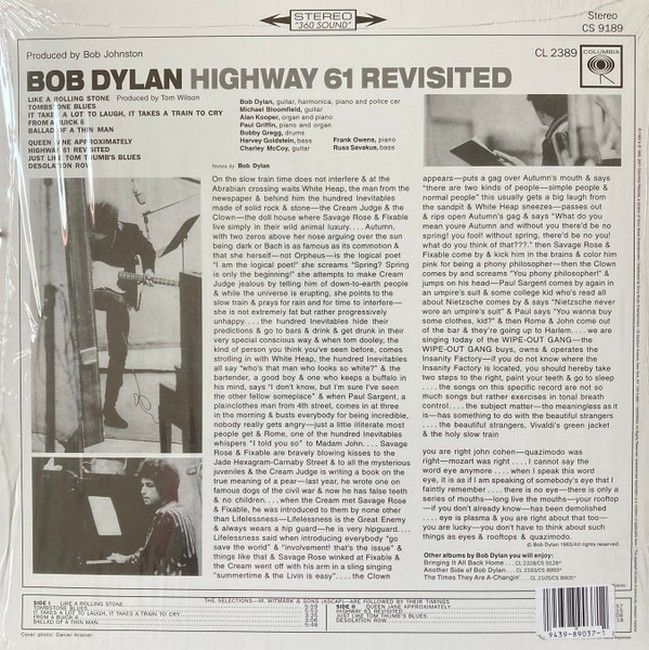 Bob Dylan – Highway 61 Revisited (LP, Album, Reissue, Stereo, VInyl)