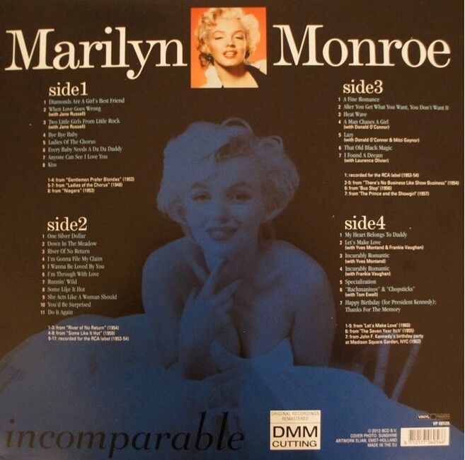Marilyn Monroe – Incomparable (Vinyl, LP, Compilation, Remastered, 180 gr, DMM)