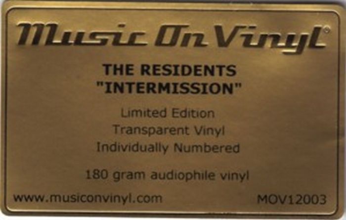 The Residents – Intermission (EP, 12", 33 1/3 RPM, Record Store Day, Limited Edition, Numbered, Reissue, Vinyl)