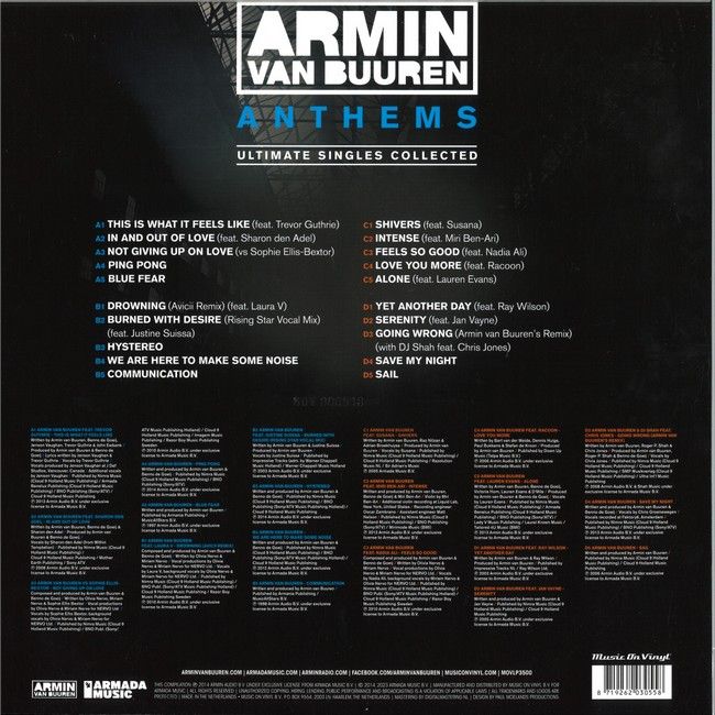 Платівка Armin van Buuren – Anthems (Ultimate Singles Collected)|Армін ван Бюрен-Гімни(2xLP)