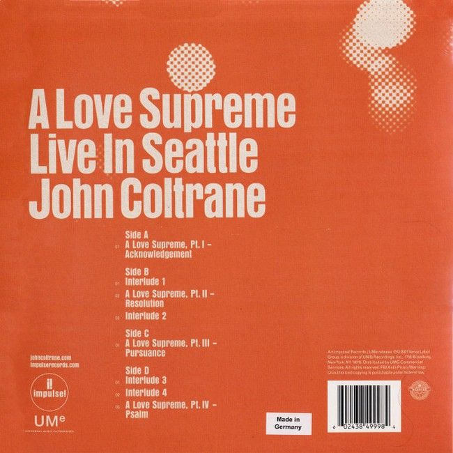 John Coltrane – A Love Supreme: Live In Seattle (2LP, Album, Stereo, Vinyl)