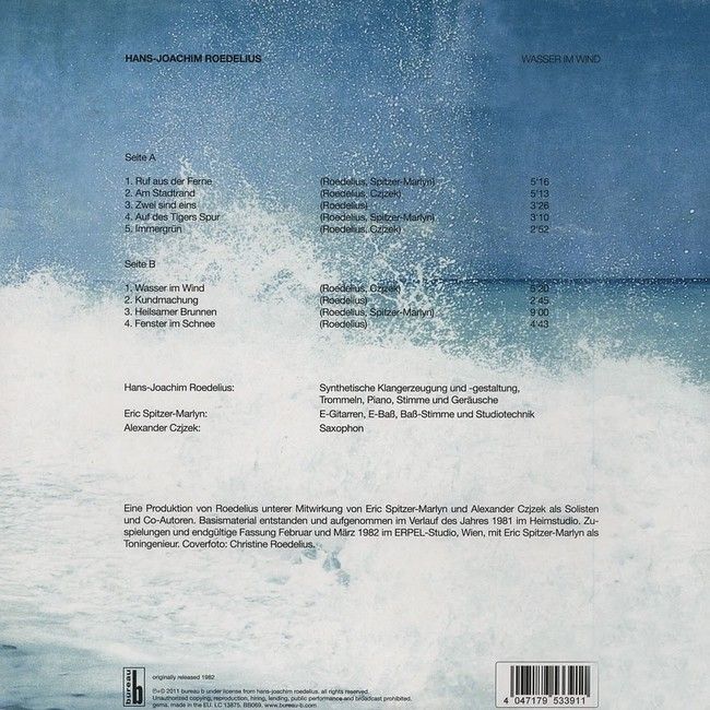 Roedelius – Wasser Im Wind (LP, Album, Reissue, Remastered, 180 g, Vinyl)