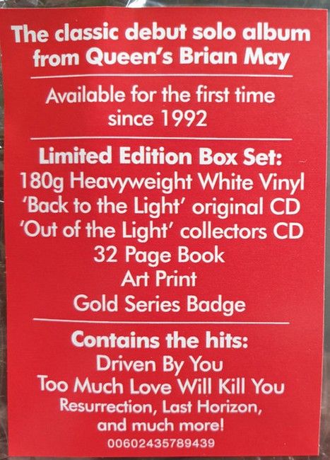 Brian May – Back To The Light (LP, 2CD, Album, Reissue, Remastered, Stereo, White Vinyl)