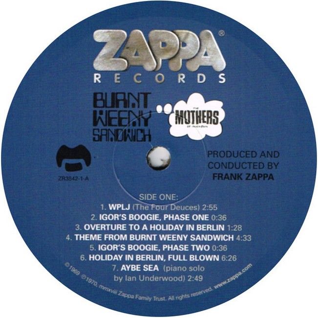 The Mothers Of Invention and Frank Zappa – Burnt Weeny Sandwich (LP, Album, Reissue, Remastered, 180 Gram, Vinyl)